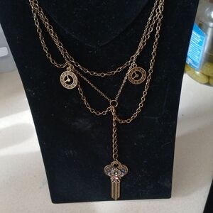 Gold Layered Key Pendant Necklace